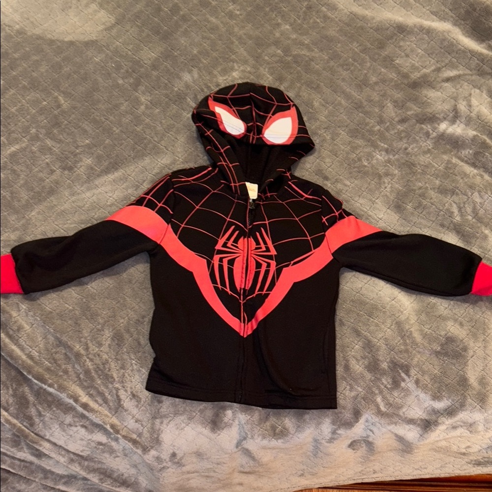 Black Hoodie with Red Spiderman Design